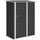 Capanno Porta Attrezzi 142x86x189 cm con Tetto Inclinato e Porta Bloccabile in Metallo Grigio Scuro