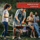 Barbecue a Carbone Griglia Ø43 cm con Valvola di Ventilazione e Ruote in Acciaio Nero      