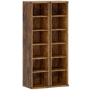 Set 2 Librerie 21x22,5x88,5 cm Mobili Porta CD con Ripiani Regolabili per 204 CD in Legno Marrone Rustico      