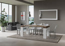 Consolle Allungabile 90-300x40x77 cm in Nobilitato Marrone e Bianco