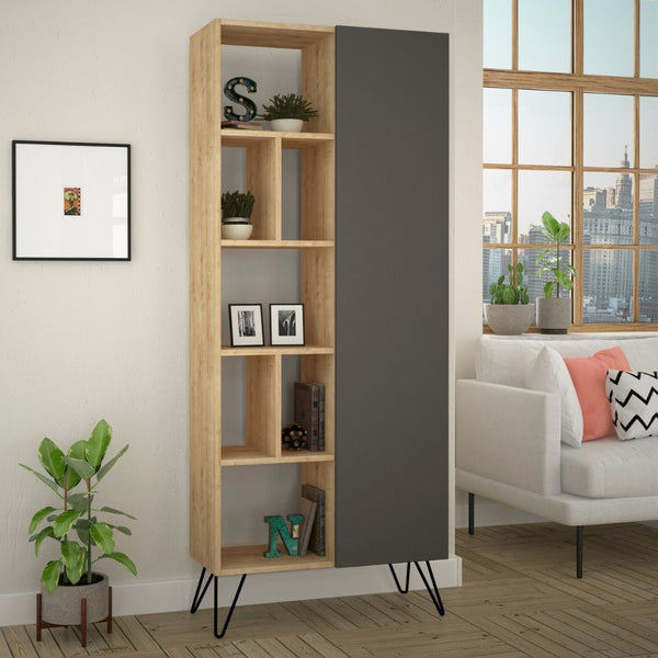 online Libreria con Anta 80,6x29,6x191 cm in MDF Jedda Antracite