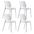 Set 4 Sedie Impilabili 80x45x50 cm in Polipropilene e Fibra di Vetro Wanda Bianco