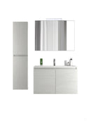 Mobile da Bagno Sospeso con Lavabo 60 cm e Specchio Bali Two Bianco Frassinato      