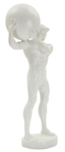 Statuetta Atlas 18x12,5x50 cm in Resina Bianco      