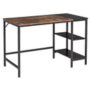Scrivania da Ufficio 120x60x76 cm 2 Ripiani in Metallo e Truciolare Marrone e Nero