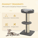 Albero Tiragraffi con Cuccia per Gatti in Legno Sisal 45x45x81 cm  Grigia