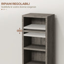 Set 2 Pezzi Mobile Libreria Porta CD 21x22,5x88,5 cm Grigio    