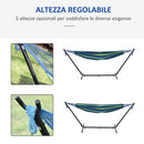 Amaca Autoportante con Supporto 298x117x105 cm Altezza Regolabile e Borsa di Trasporto in Metallo e Poliestere Verde      