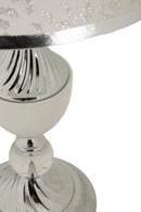 Lampada da Tavolo Kody Ø30x54 cm in Ferro e Tessuto Argento e Bianco      