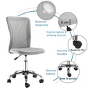 Sedia da Ufficio Ergonomica Senza Braccioli 43x58x90-100 cm in Tessuto a Rete Grigio 