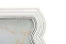 Cornice Curty 19,9x1,5x25,2 cm in Resina e Vetro Bianco e Argento      