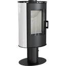 Stufa a Legna 52,8x108,6x42,2cm Flig Westfield Bianca con Piastrelle Bianche