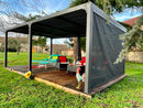 Pergola da Giardino 3,6x6 m in Alluminio con Tenda Laterale Grigio Antracite