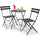 Set 3 Pezzi Giardino Tavolo 2 Sedie Bistrot Pieghevole Modello Parigi Grigio