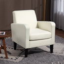 Poltrona Moderna da Camera con Braccioli 66x72x74 cm in Tessuto Crema