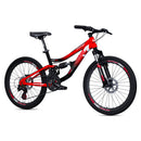 Bicicletta per Bambini Mountain Bike 24" Twenty Full 24 Cambio Shimano 21V Telaio in Acciaio Rosso e Nero