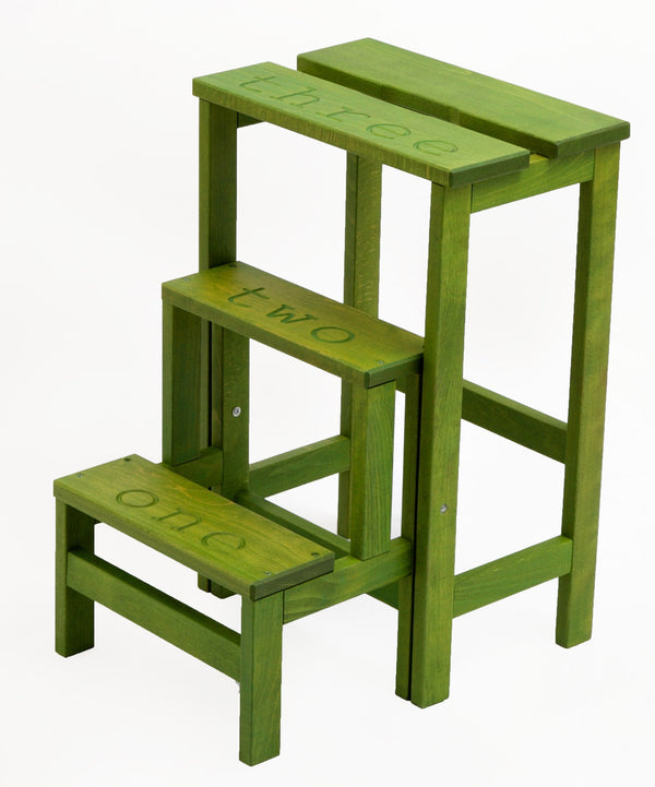 Sgabello Scaletta 60x40x46 cm in Legno Verde Oliva acquista