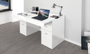 Scrivania 2 Ante 2 Cassetti 130x60x75 cm Sliding Larice bianco