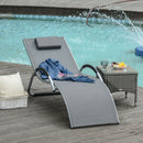 Lettino Prendisole da Giardino 160x60x65 cm in Alluminio Grigio