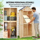 Armadio da Esterno per Attrezzi 82x50x190 cm con Ripiani Rimovibili in Legno di Abete Naturale      