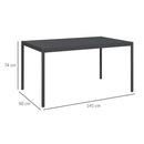Tavolo da Giardino a Doghe 145x90x74 cm per 6 Persone in Acciaio e Alluminio Grigio Scuro      