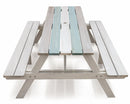 Set Birreria da Giardino Tavolo e 2 Panche in Legno Soriani Bianco