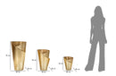 Porta Vasi Flosty Tris 39x42x75 cm - 32x32x55 cm - 25x25x35 cm in Ferro Oro      