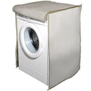Telo Copertura Lavatrice 60x60x80 cm Protezione con Chiusura Zip in Tessuto a Righe Tortora      
