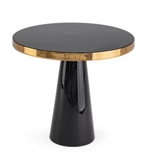 Tavolino Nandika Nero D51 Rotondo in Acciaio sconto