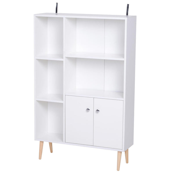Mobiletto Libreria con Piedini in Legno di Pino Bianco 80x23.5x118 cm acquista