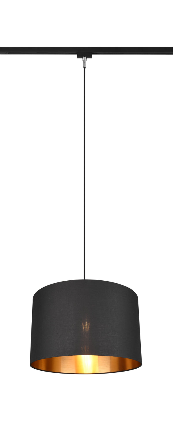Lampada a Sospensione da Interno E27 in Tessuto Nero Oro acquista