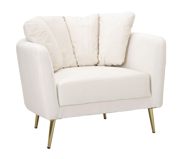 acquista Poltrona Kiev 88x74x77 cm in Poliestere Crema/Oro