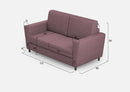Divano 2 Posti 172x85x85 cm Yasel in Tessuto Prugna