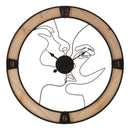 Orologio da Muro Couple Ø 60x3 cm in Ferro e Legno 