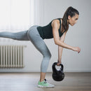 Kettlebell Fitness 14 Kg in PVC con Sabbia e Maniglia Nero