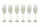 Set 6 Calici Ø5x24 cm in Vetro Villa d'Este Home Tivoli Mare Bianco
