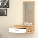Mobile ingresso con specchio 80x35x116 cmJoy bianco rovere