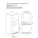 Mobile Lavanderia a Colonna per Lavatrice o Asciugatrice con Asse da Stiro e Ante Superiori 70x70x192A cm in Nobilitato Unika Grigio Cemento