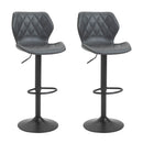 Set 2 Sgabelli Imbottite da Bar 44x50,5x90-110 cm in Similpelle Grigio