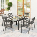 Tavolo da Pranzo Allungabile da Giardino 80-160x80x75 cm con Piano in Vetro e Alluminio Nero e Trasparente      