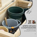 Baule da Esterno 110x50x50 cm Capacità da 155L con Coperchio e 2 Ammortizzatori in Metallo e Legno      
