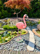 Fenicottero Rosa Decorativo H 80 cm per Laghetti da Giardino