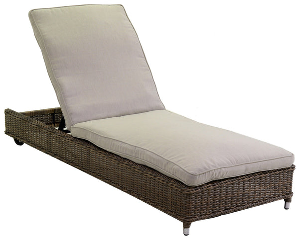 acquista Lettino da Giardino in Polyrattan con Cuscini Baltimora Grigio