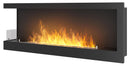 Camino a Bioetanolo da Incasso 120x45 cm Corner 1200 Left Sinistro Nero con Vetro