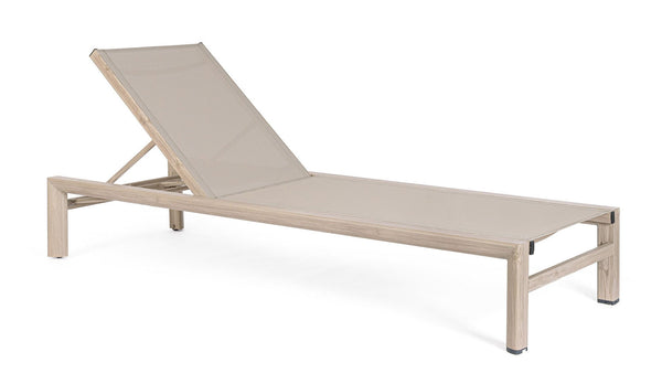 Lettino Prendisole da Esterno 74x200x98-32h cm Schienale a 4 Posizioni in Alluminio e Textilene Skipper Timber prezzo