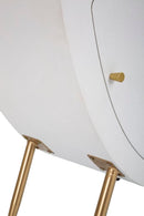 Comodino Alto Venus 60x32x79 cm in MDF e Ferro Bianco e Oro      