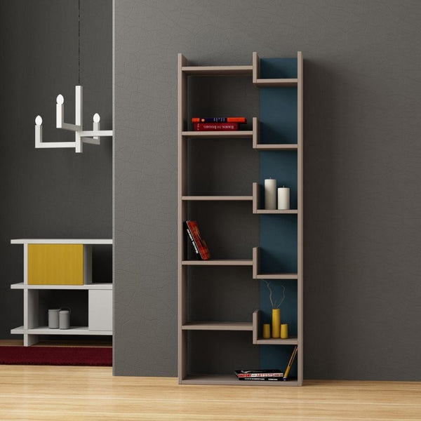 sconto Libreria 60,5x22x162,5 cm Oppa tortora turchese