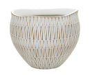 Cachepot Resina Stiky Ø26x20,5 cm in Resina Oro e Bianco      