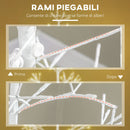 Albero di Natale Artificiale 180 cm 384 Luci LED Bianche per Interni ed Esterni al Coperto Bianco 