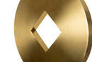 Lampada da Terra Coin Ø40x151 cm in Ferro e Tessuto Oro e Bianco      